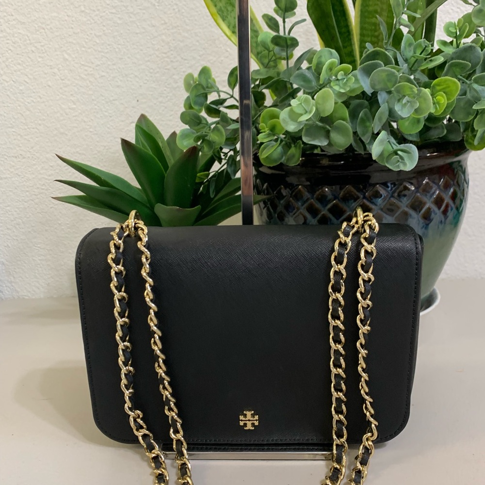 ๐๐ Tory Burch Black Leather Chain Shoulder Bag - Picture 8 of 13